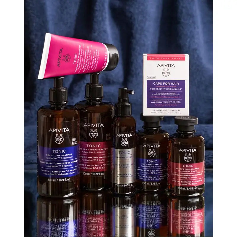 APIVITA Männer Haarausfall straffendes Shampoo mit Sanddorn und Rosmarin 250 ml