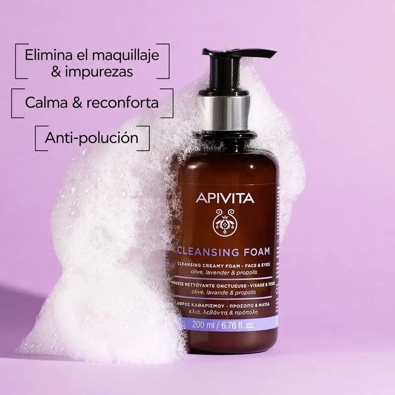 APIVITA Schaumige Gesichtsreinigungscreme Olive & Lavendel 200 ml