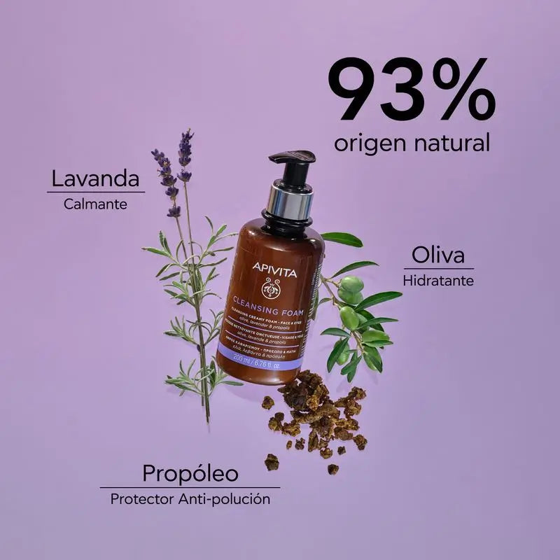 APIVITA Schaumige Gesichtsreinigungscreme Olive & Lavendel 200 ml