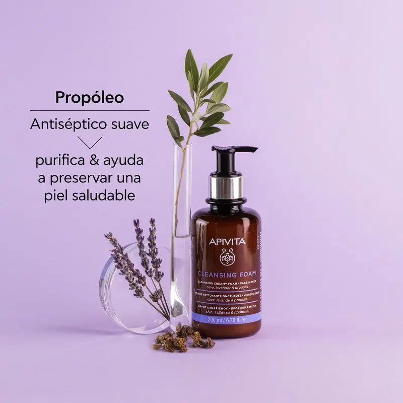 APIVITA Schaumige Gesichtsreinigungscreme Olive & Lavendel 200 ml