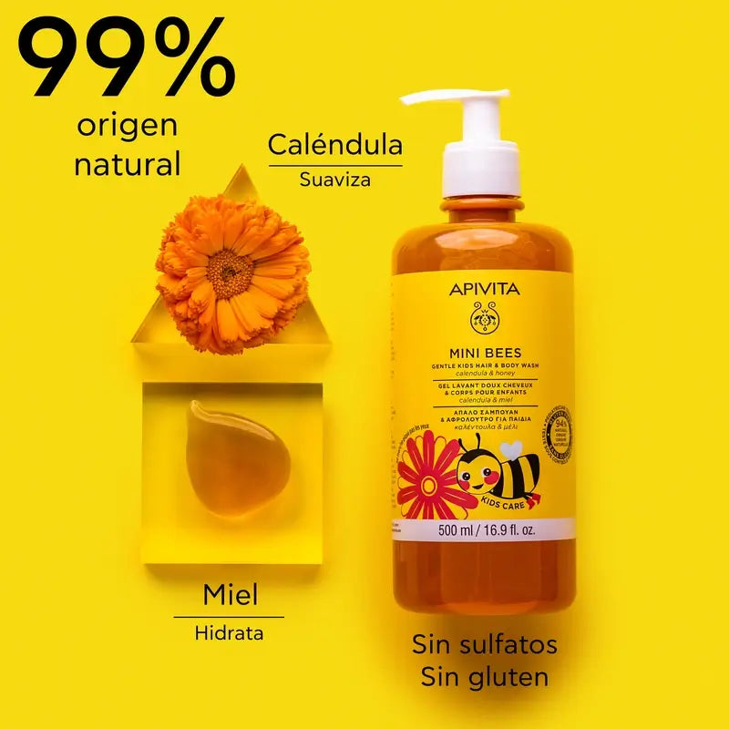 APIVITA Sanftes Shampoo-Gel für Kinder, 500 ml