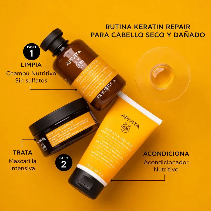 Apivita Keratin Repair Tiefgreifend nährende & wiederaufbauende Pflegespülung, 150 ml