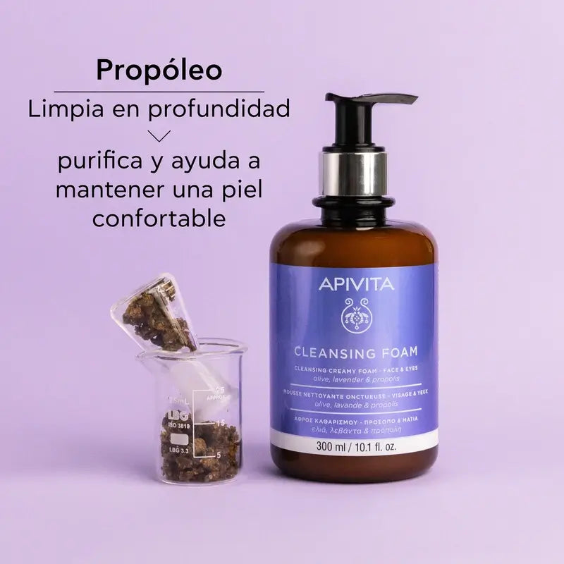 Apivita Facial Cleansing Promotion - Gesichts- und Augenreinigung Schaumreinigungscreme, 300ml
