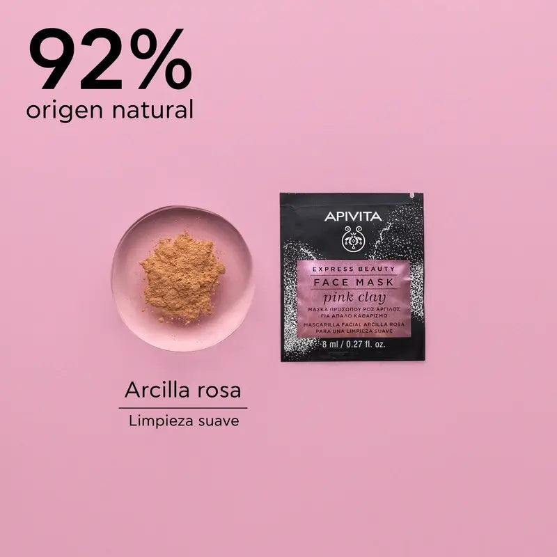 APIVITA Express Beauty Sanfte Reinigungsmaske mit rosa Tonerde