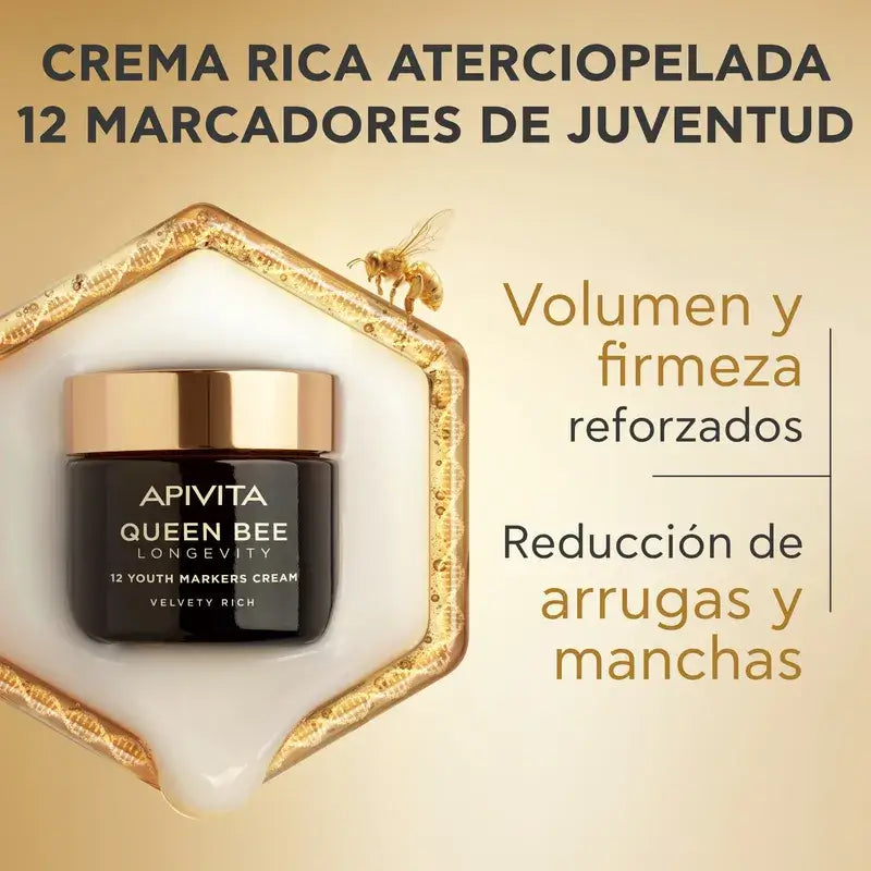 Apivita Bienenkönigin Langlebigkeit Reichhaltige Creme 12 Jugendmarker, 50 ml