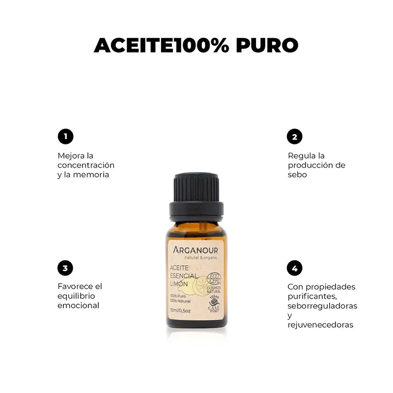 Arganour Ätherisches Öl Zitrone Ätherisches Öl, 15ml