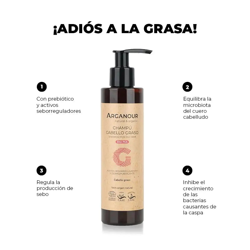 Arganour Kapillarshampoo Fettiges Haar Sulfatfrei, 200 ml