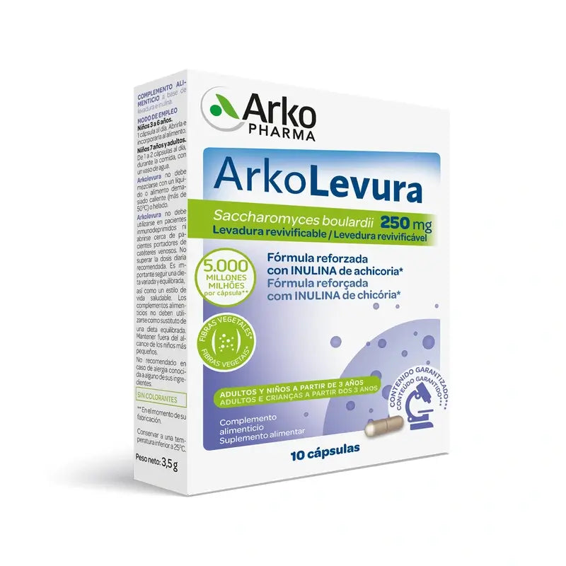 Arkopharma Arkolevura Saccharomyces Boulardii, 250 mg 10 capsules