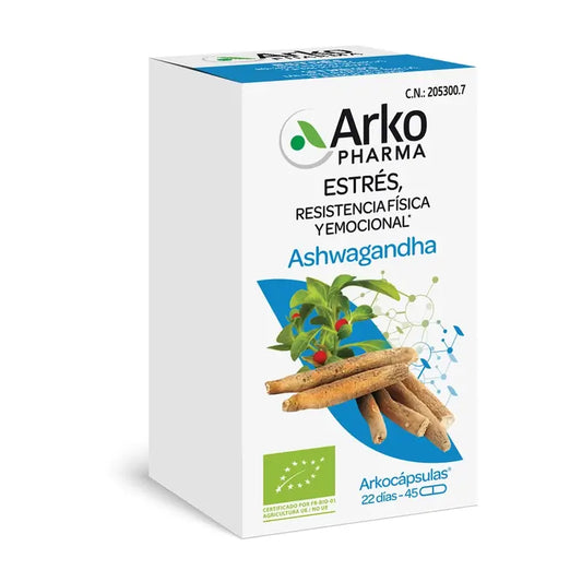 Arkopharma Arkocápsulas Ashwagandha Bio, 45 Capsules