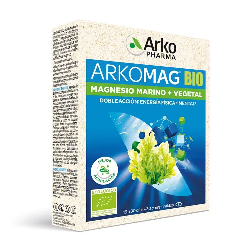 Arkopharma Arkomag BIO Magnesium Marine + Vegetable, 30 tablets