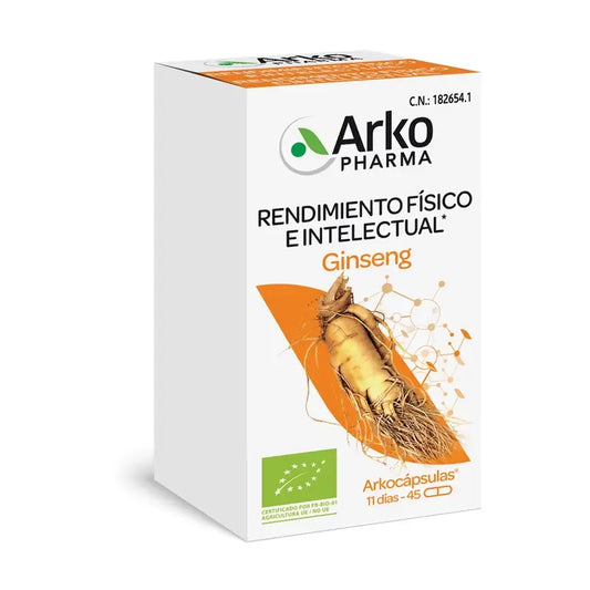 Arkopharma Arkocápsulas Ginseng Bio, 45 capsules