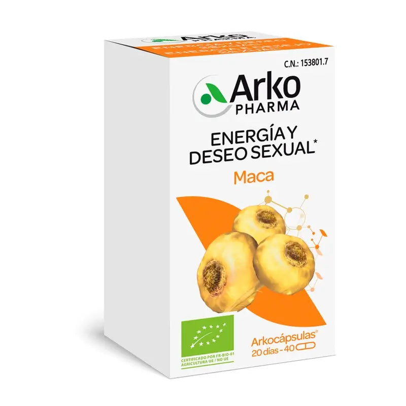 Arkopharma Arkocápsulas Maca Bio, 40 capsules