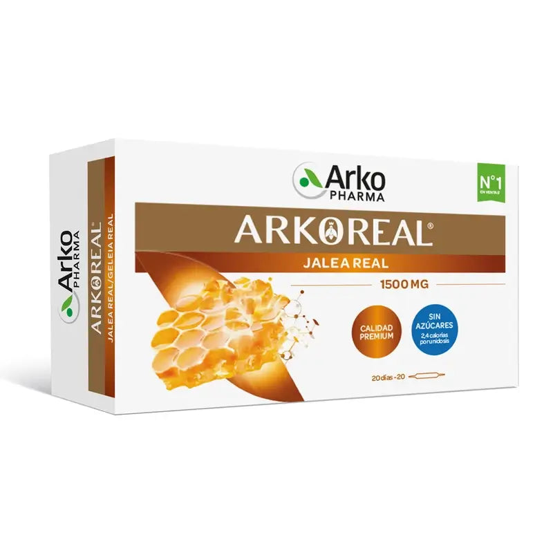 Arkopharma Arkoreal Royal Jelly Fresh, 1500 mg, Sugar Free, 20 phials
