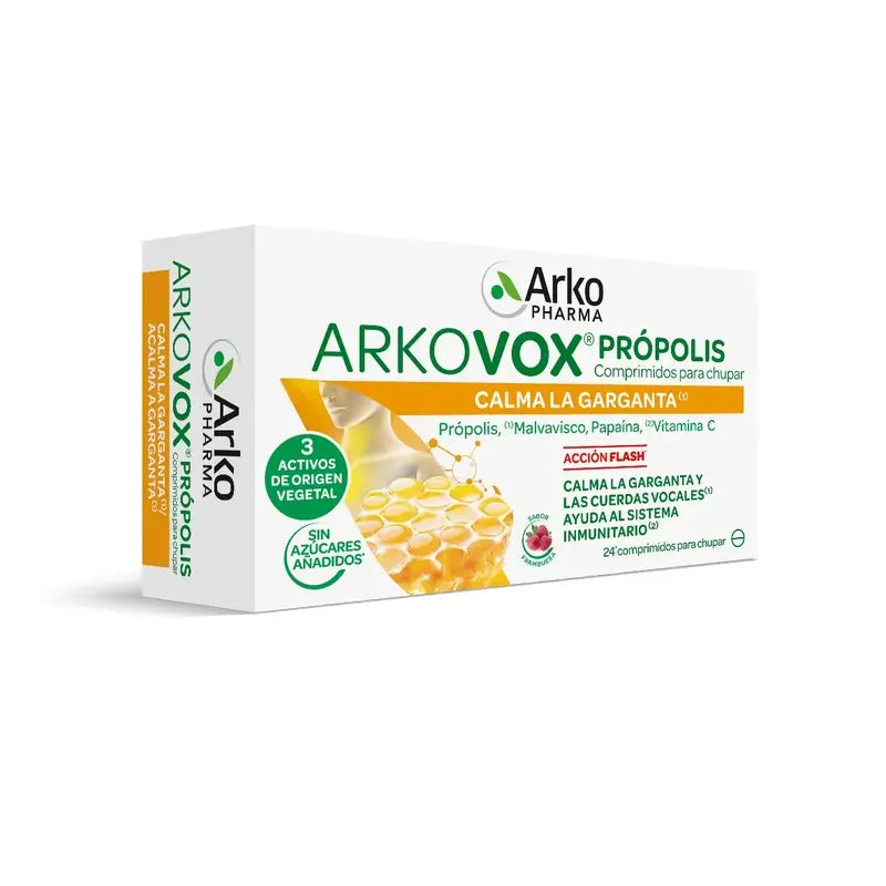 Arkovox Propolis-Vit C Raspberry Flavour, 24 units