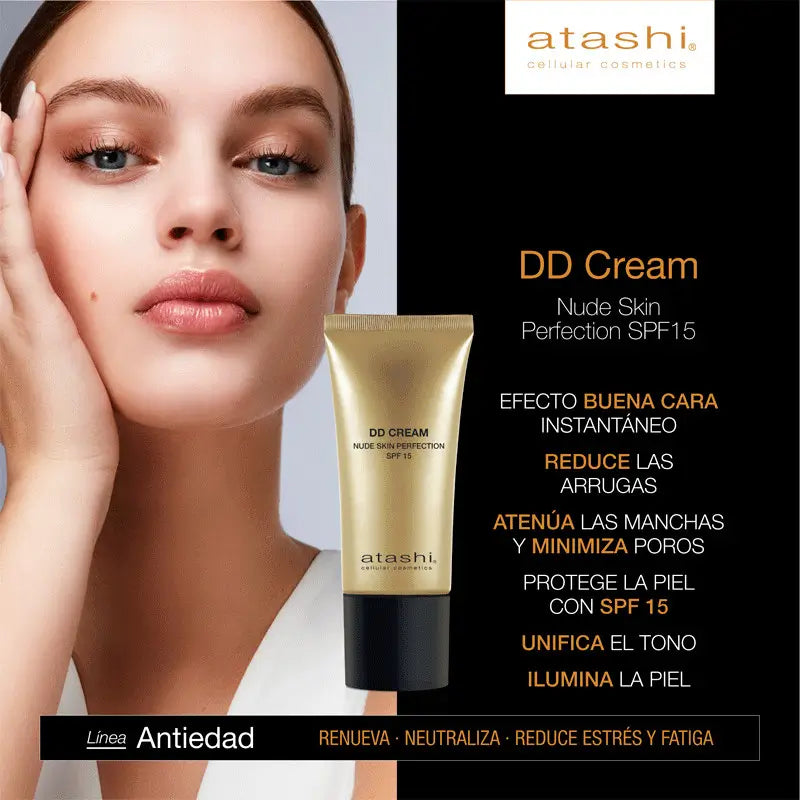 Atashi Dd Creme Feuchtigkeitscreme mit Farbe Spf 15 - Intensiver Bronzeton