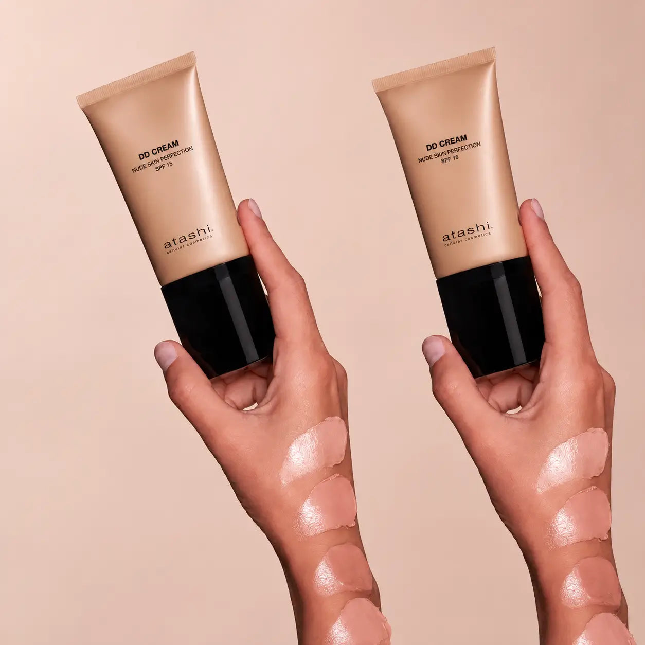 Atashi Dd Creme Feuchtigkeitscreme mit Farbe Spf 15 - Beige Farbton, Packung 2