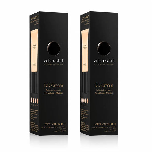 Atashi Dd Creme Feuchtigkeitscreme mit Farbe Spf 15 - Light Tone, Packung 2