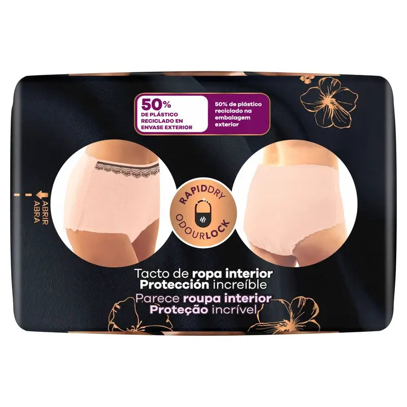 Ausonia Discreet Boutique Inkontinenzslips Beige Plus Größe G, 8 Slips