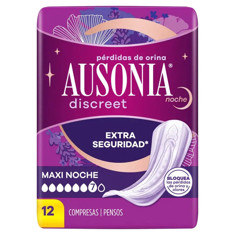 Ausonia Discreet Maxi Nacht Urinverlust Pads, 12 Einheiten