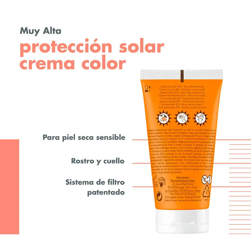 Avène Sensitive Skin Sonnenschutz SPF 50+ Farbe 50 ml