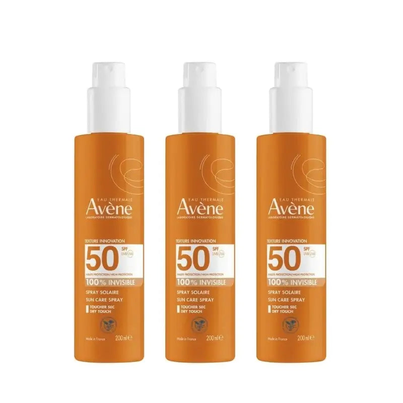 Avène Sun Spray for Sensitive Skin Spf 50+, 3 x 200 ml