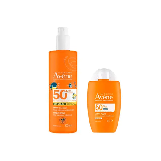 Avène Ultra Invisible Fluid Spf50 50 Ml + Family Spray Spf50+ 400 Ml