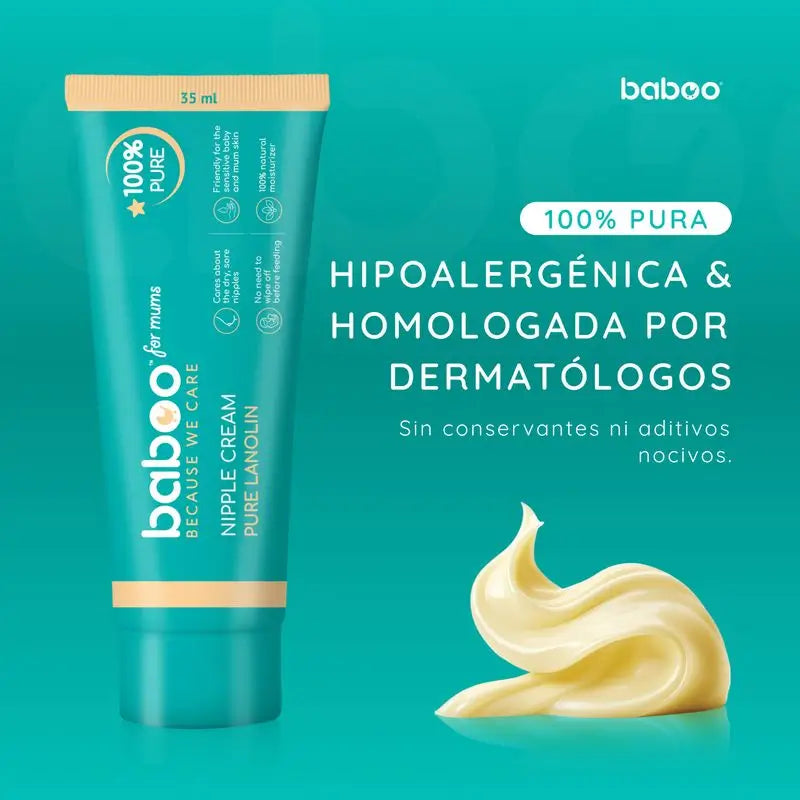 Baboo 100% reines Lanolin Brustwarzencreme, 35 ml