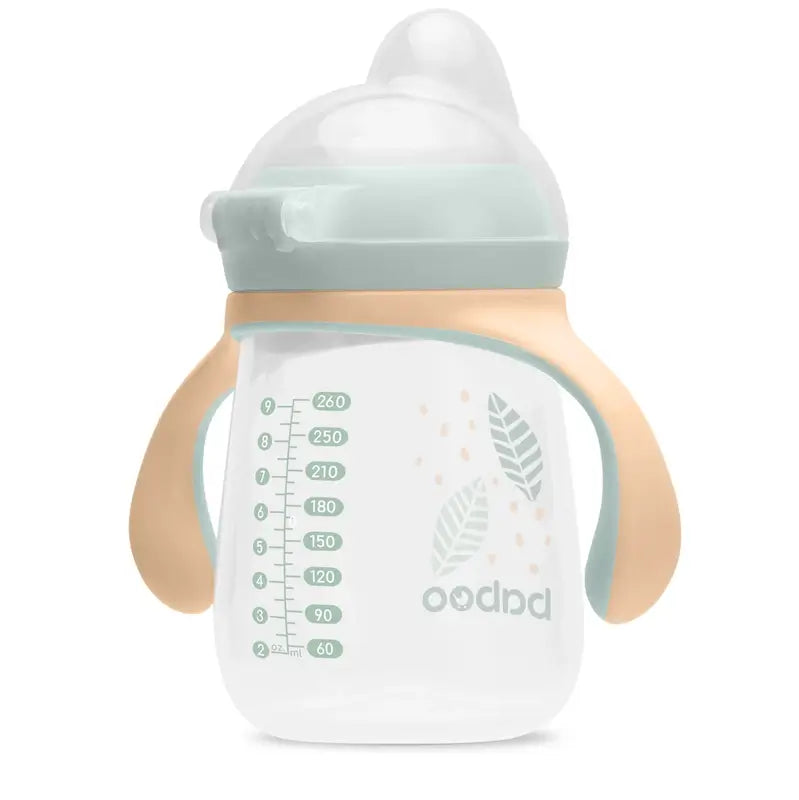 Baboo Peachy Keen Silikon Lerntasse mit Mundstück 6+ Monate, 260 ml