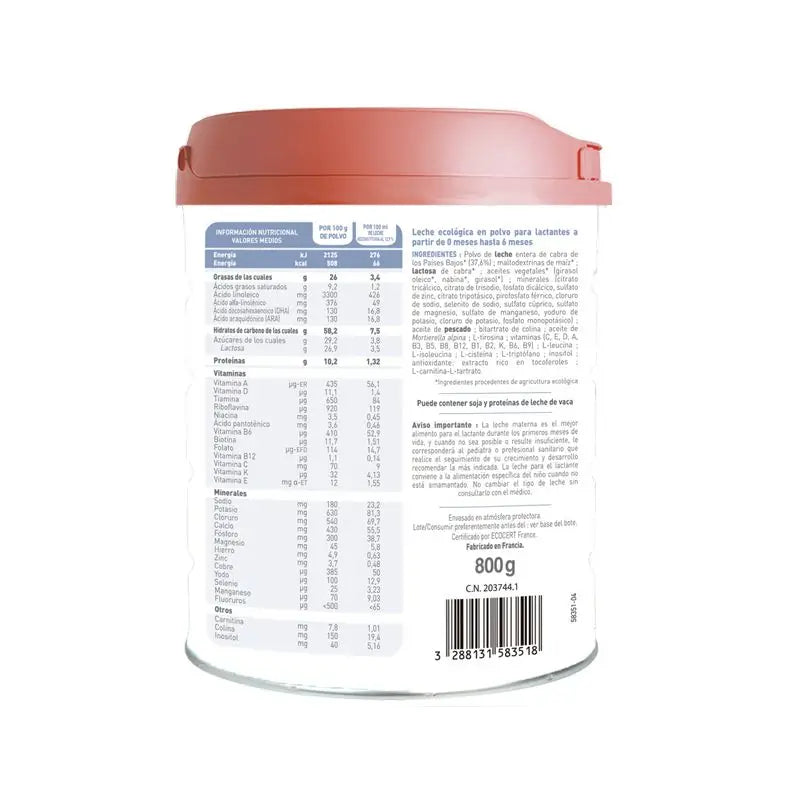 Babybio Caprea 1 Ziegenmilch 0-6 Monate, Packung 8 x 800 g