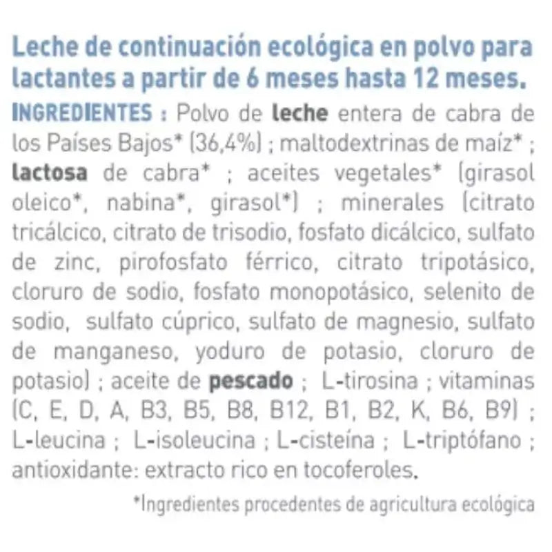 Babybio Caprea 2 Ziegenmilch 6-12 Monate, Packung 2 x 800 g