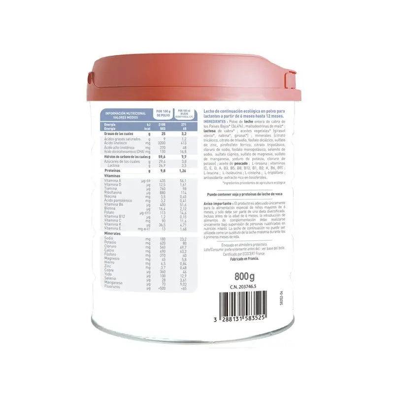 Babybio Caprea 2 Ziegenmilch 6-12 Monate, Packung 8 x 800 g