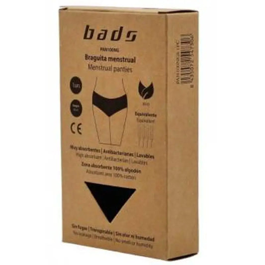 Bads Menstrual Panty Black With Seam Size 2Xl.