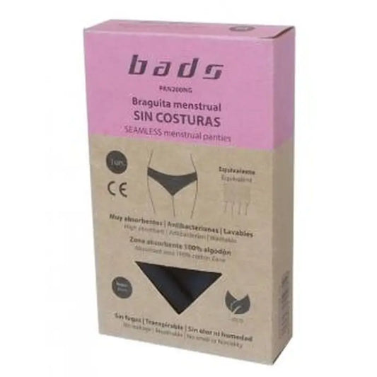 Bads Menstrual Panty Black Seamless Size L.