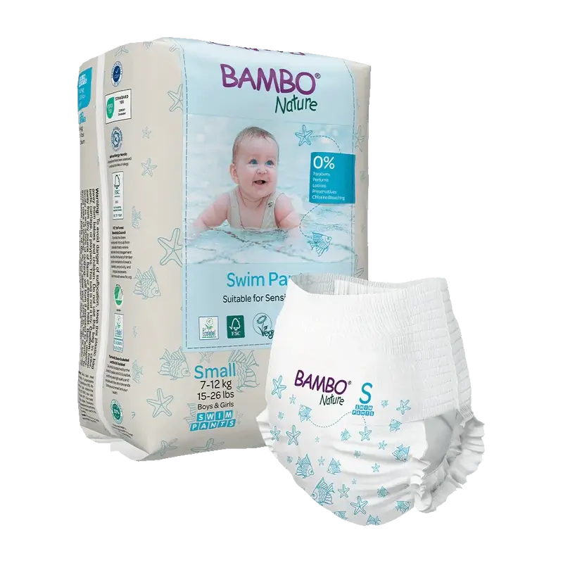 Bambo Nature Wasserwindeln Größe S (7-12Kg), 12 Stück