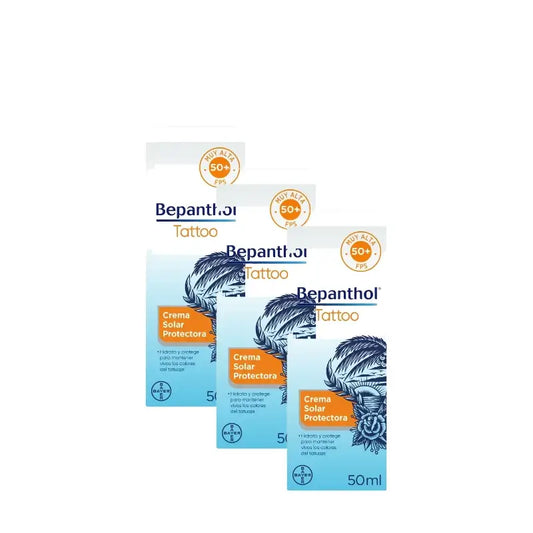 Bepanthol Tattoo Sonnencreme LSF 50, 3er-Pack à 50 ml