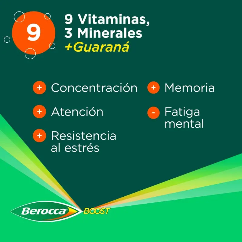 Berocca Boost Magnesium, Vitamine und Mineralien mit Guarana, 30 Brausetabletten