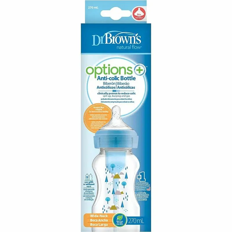 Options+ PP Waldblau Weithalsflasche, 270 ml