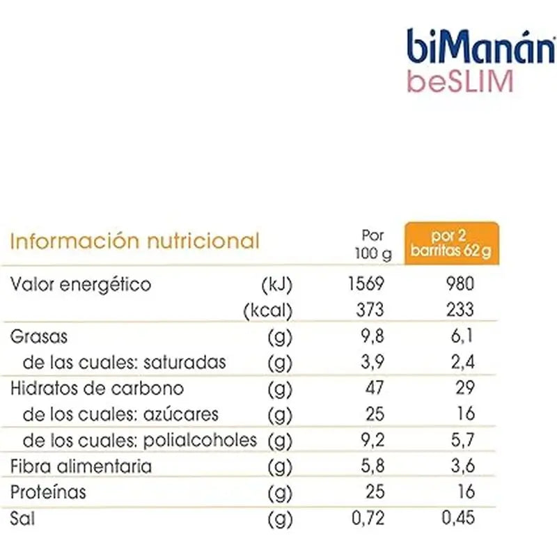 Bimanán Be Slim Peanut Crunchy Riegel, 6 Stück