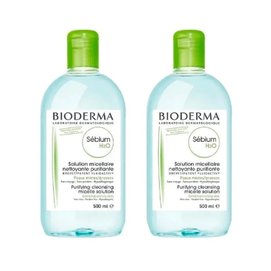 BIODERMA Duplo Sebium H2O Micellar Water, 2x500 ml