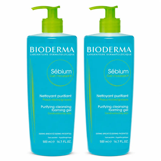 Bioderma Sebium Reinigendes Schaumgel 500 ml, 2er-Pack