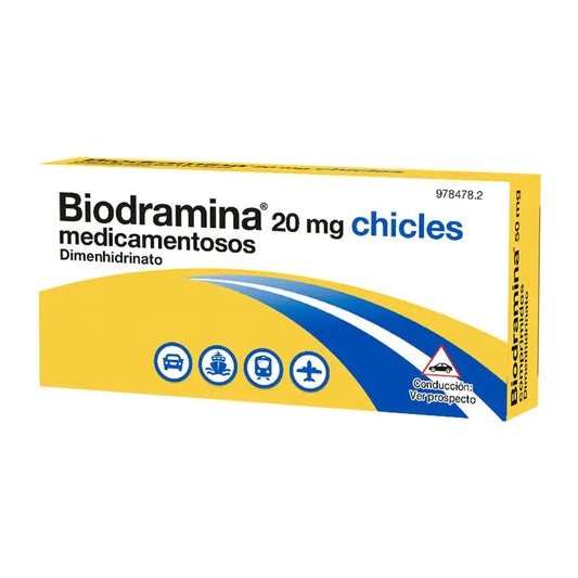 Biodramine 20 mg 6 Medicated Chewing Gums
