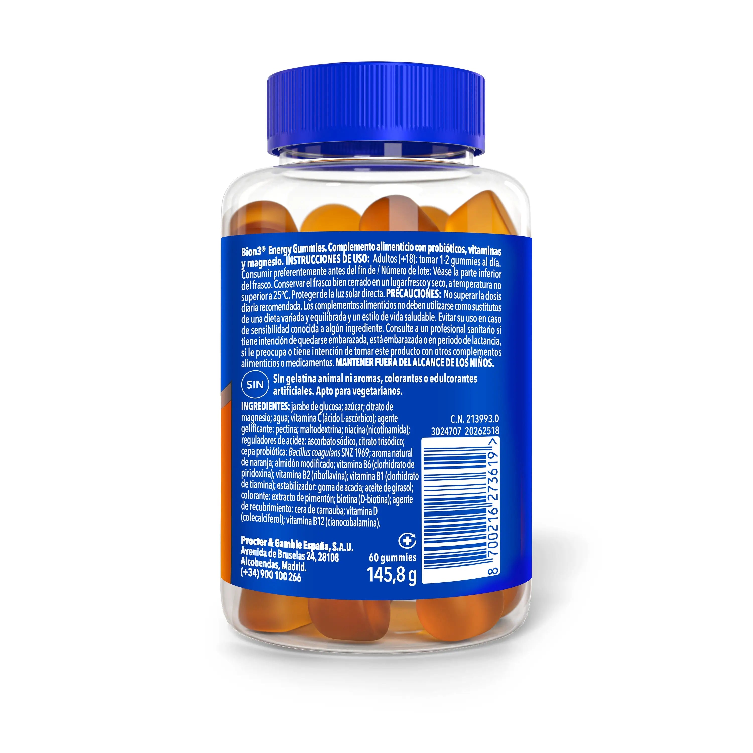 Bion3 Gummibärchen Energie, Vitamine mit Probiotika, Vitamin B12, Vitamin C, Vitamin D und Magnesium