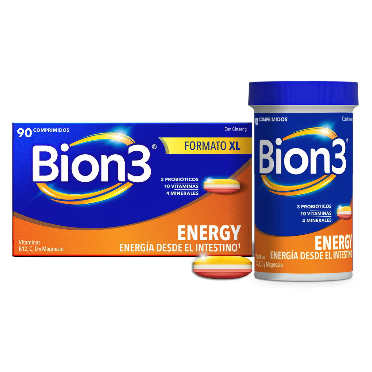 Bion3 Energy Multivitamin Tablets with Probiotics, Vitamin B12, C and Magnesium