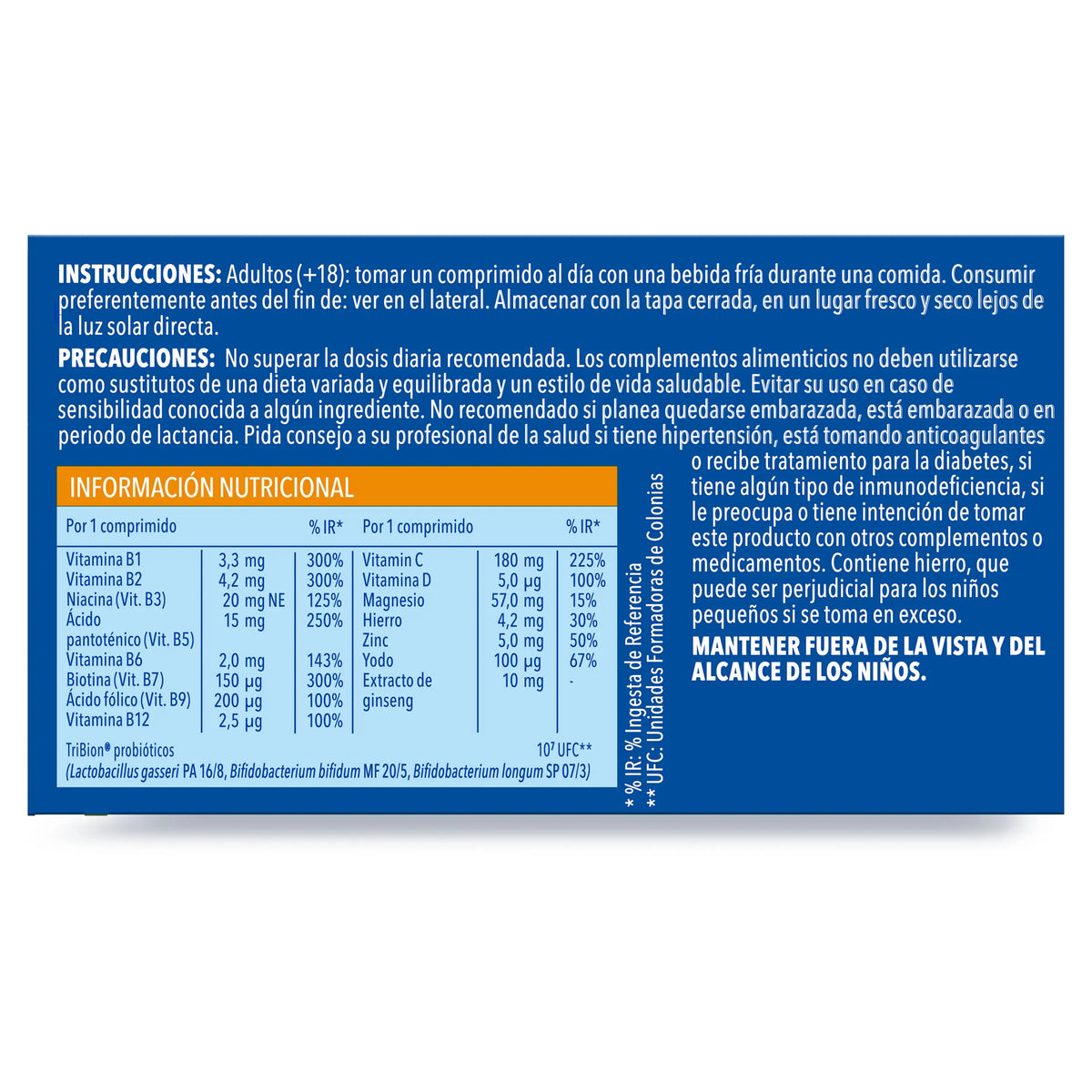 Bion3 Energy Multivitamintabletten mit Probiotika, Vitamin B12, C und Magnesium
