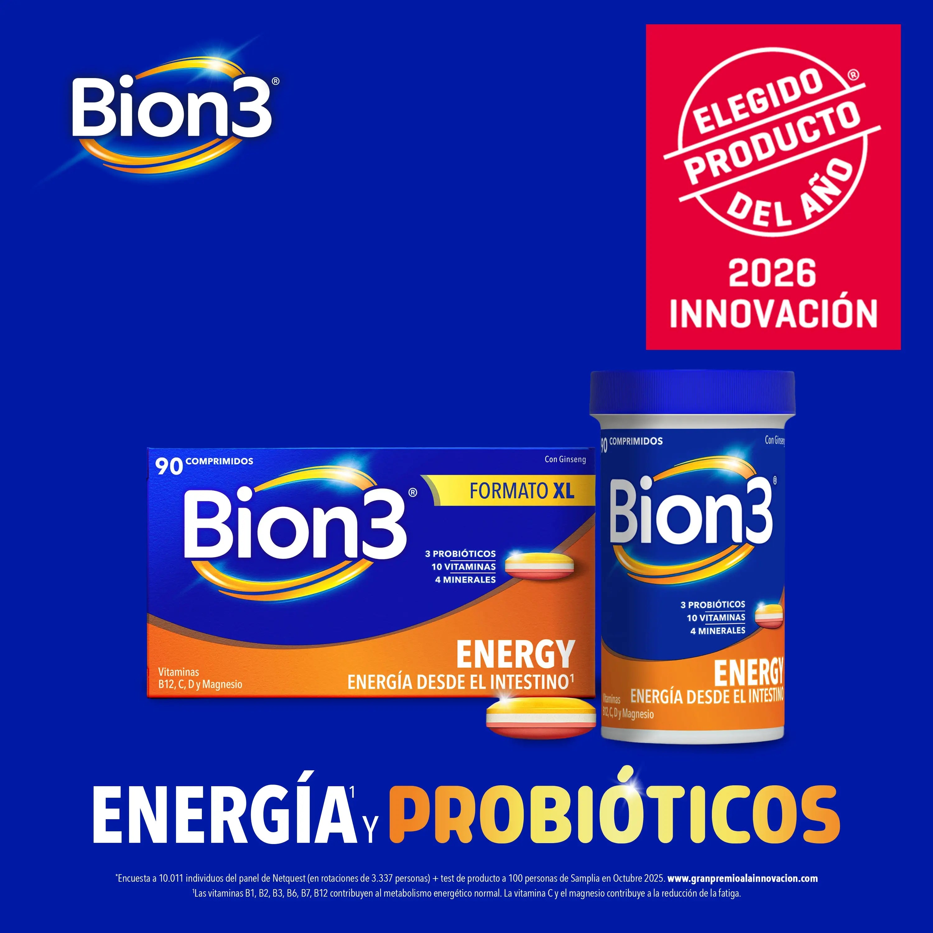 Bion3 Energy Multivitamintabletten mit Probiotika, Vitamin B12, C und Magnesium