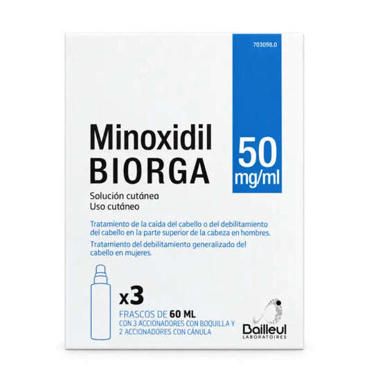 Biorga 50 Mg/ ml Minoxidil Hautlösung 3 Flaschen à 60 ml