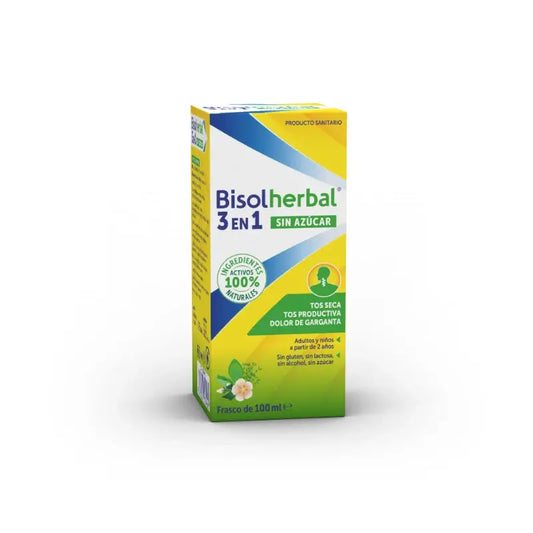 Bisolherbal 3-in-1 Sugar-Free Syrup, 100 ml Bottle