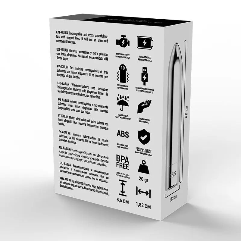 Black&Silver Kailan 2 Vibrating Bullet Silber