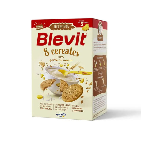 Blevit Baby Food Superfibre 8 Cer. And Biscuit, 500 grs