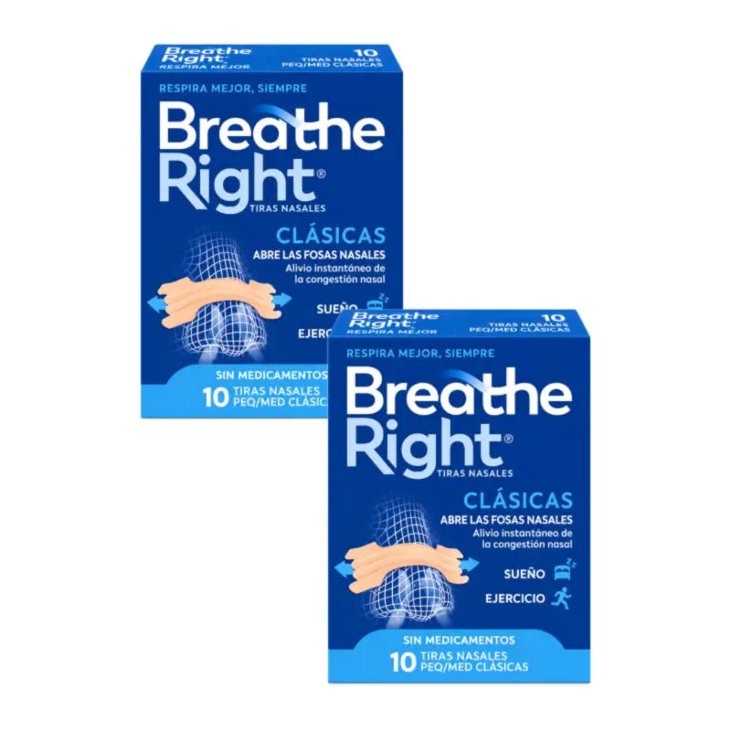 Breathe Right Nasenstreifen, farbig, Größe L, 2er-Pack à 30 Stück